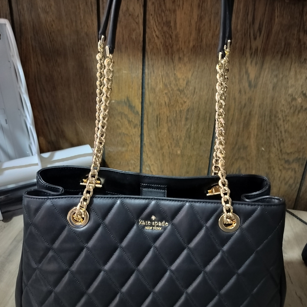 NWT Kate Spade Black Quilted Handbag